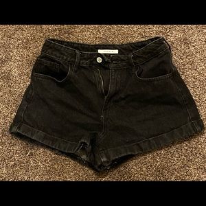PAC sun mom shorts, black denim, size 27
